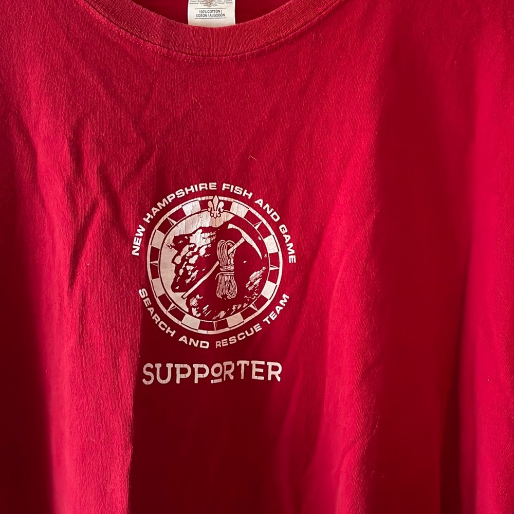 Men’s Red Short Sleeve Fish and Game Supporter T-shirt Size XXL